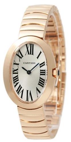Cartier Dameklokke W8000005 Baignoire Sølvfarget/18 karat rosé gull