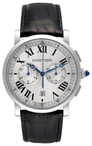 Cartier Herreklokke WSRO0002 Rotonde De Sølvfarget/Lær Ø40 mm