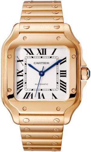 Cartier Herreklokke WGSA0031 Santos De Sølvfarget/18 karat rosé gull