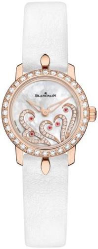 Blancpain Dameklokke 0063B-2954-63A Ladybird Ultraplate Hvit/Lær