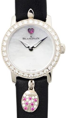 Blancpain Dameklokke 0063D-1954-63A Ladybird Ultraplate Hvit/Lær