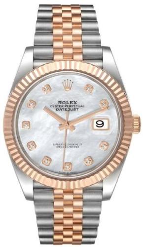 Rolex Herreklokke 126331-0014 Datejust 41 Hvit/18 karat rosé gull