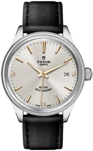 Tudor 12500-0020 Style Sølvfarget/Lær Ø38 mm
