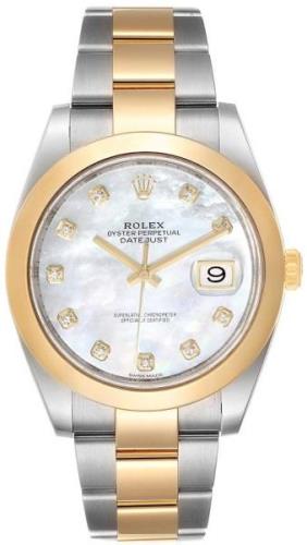 Rolex Herreklokke 126303-0017 Datejust 41 Hvit/18 karat gult gull