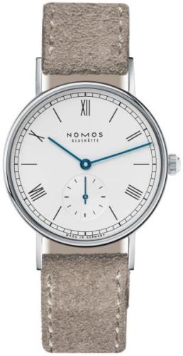 Nomos Glashütte Dameklokke N-243 Ludwig Hvit/Lær Ø32.8 mm