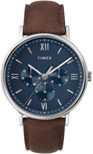 Timex Herreklokke TW2T35100 Blå/Lær Ø41 mm