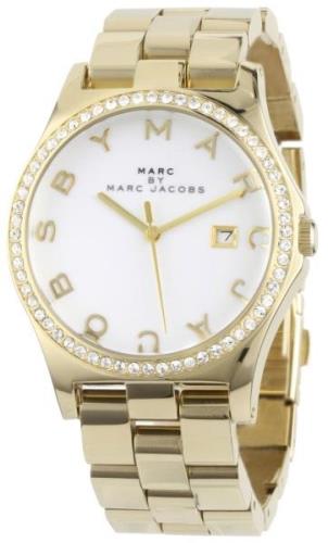 Marc by Marc Jacobs Dameklokke MBM3045 Henry Hvit/Gulltonet stål