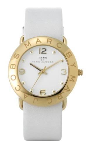 Marc by Marc Jacobs Dameklokke MBM1150 Amy Hvit/Lær Ø36 mm