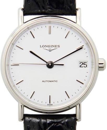 Longines Dameklokke L4.322.4.12.2 Presences Hvit/Lær Ø30 mm