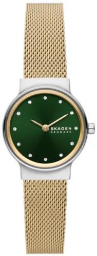 Skagen Dameklokke SKW3068 Freja Lille Grønn/Gulltonet stål Ø26 mm