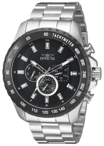 Invicta Herreklokke 24210 Speedway Sort/Stål Ø48 mm