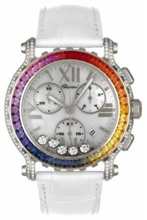 Chopard Dameklokke 283582-1016 Happy Sport Hvit/Lær