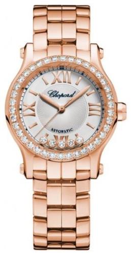 Chopard Dameklokke 274893-5004 Happy Sport Sølvfarget/18 karat rosé