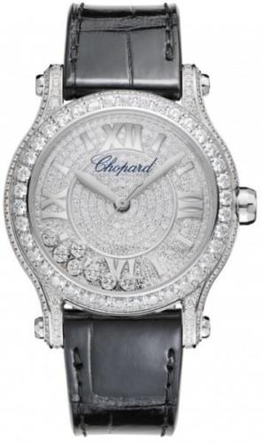 Chopard Dameklokke 274891-1001 Happy Sport Sølvfarget/Lær Ø36 mm