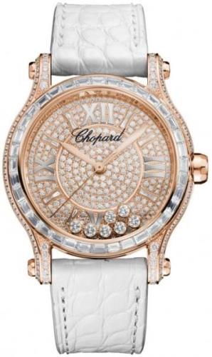 Chopard Dameklokke 274891-5005 Happy Sport Gullfarget/Lær Ø36 mm