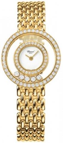 Chopard Dameklokke 205691-0001 Ladies Happy Diamonds Hvit/18 karat