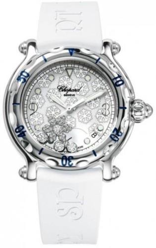 Chopard Dameklokke 288948-3001 Happy Sport Hvit/Gummi Ø38 mm