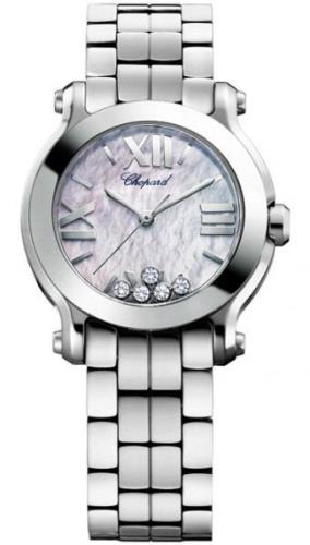 Chopard Dameklokke 278509-3006 Happy Sport Hvit/Stål Ø30 mm