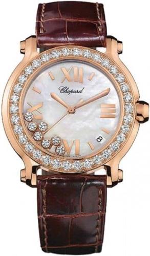 Chopard Dameklokke 277473-5002 Happy Sport Hvit/Lær Ø36 mm