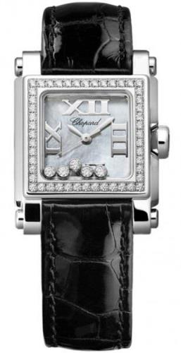 Chopard Dameklokke 278516-3003 Happy Sport Hvit/Lær 31x24 mm