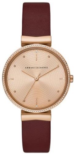 Armani Exchange Dameklokke AX5913 Zoe Gullfarget/Lær Ø36 mm