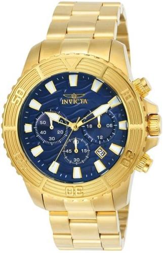 Invicta Herreklokke 24001 Pro Diver Blå/Gulltonet stål Ø45.5 mm