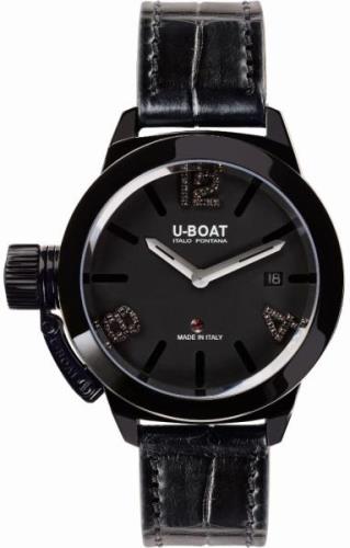 U-Boat Dameklokke 6951 Classico Sort/Lær Ø40 mm