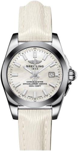 Breitling Dameklokke W72348121A1X1 Galactic 29 Sleek Hvit/Lær Ø29 mm