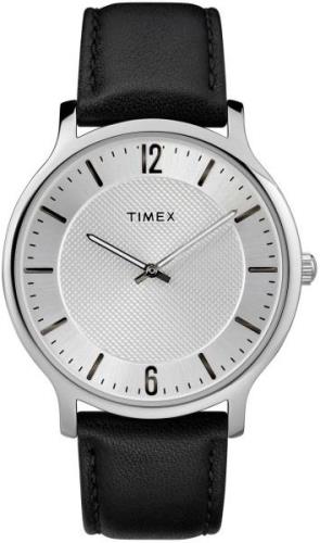 Timex Herreklokke TW2R50000 Sølvfarget/Lær Ø40 mm