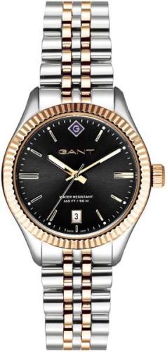 Gant Dameklokke G136010 Sort/Rose-gulltonet stål Ø34 mm