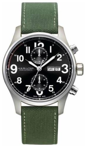 Hamilton Herreklokke H71716333 Khaki Sort/Lær Ø44 mm