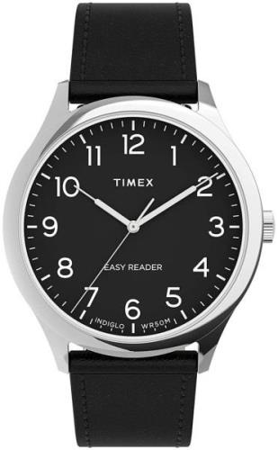 Timex Herreklokke TW2U22300 Easy Reader Sort/Lær Ø40 mm