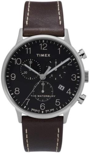 Timex Herreklokke TW2T28200 Sort/Lær Ø40 mm