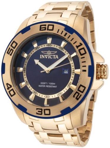 Invicta Herreklokke 39110 Pro Diver Blå/Gulltonet stål Ø50 mm