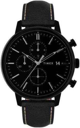 Timex Herreklokke TW2U39200 Sort/Lær Ø45 mm