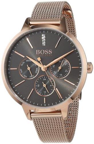 Hugo Boss Dameklokke 1502424 Grå/Rose-gulltonet stål Ø38 mm