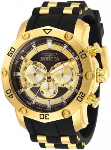 Invicta Herreklokke 30029 Sort/Gulltonet stål Ø50 mm