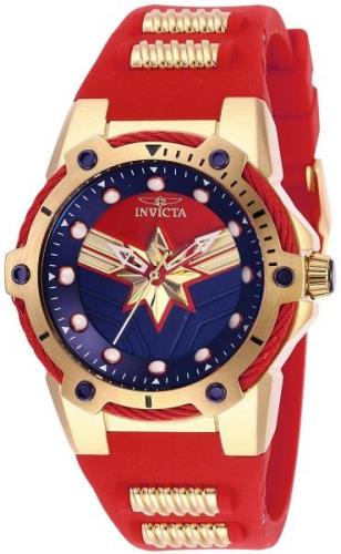 Invicta Dameklokke 29716 Marvel Flerfarget/Gulltonet stål Ø38 mm