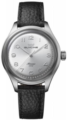 Glycine GL0333 Bienne 1914 Sølvfarget/Lær Ø39 mm