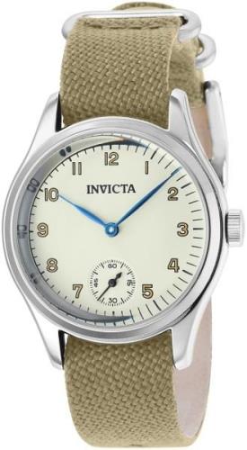 Invicta Herreklokke 37071 Vintage Beige/Tekstil Ø33 mm