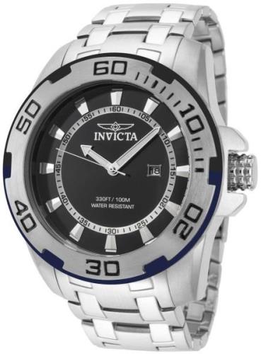 Invicta Herreklokke 39118 Pro Diver Sort/Stål Ø50 mm