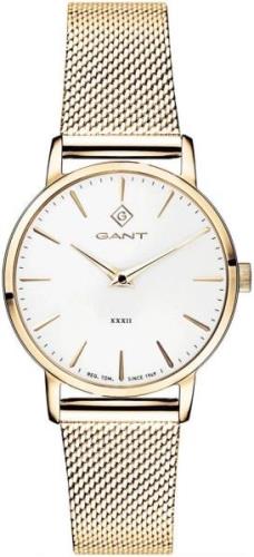 Gant Dameklokke G127006 Hvit/Gulltonet stål Ø32 mm