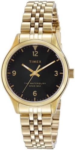 Timex Dameklokke TW2R69300 Sort/Gulltonet stål Ø34 mm