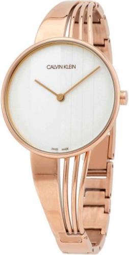 Calvin Klein Dameklokke K6S2N616 Hvit/Rose-gulltonet stål Ø34 mm