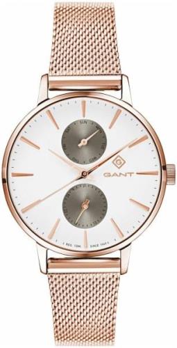 Gant Dameklokke G128006 Hvit/Rose-gulltonet stål Ø36 mm