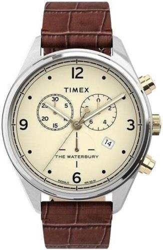 Timex Herreklokke TW2U04500D7 Beige/Lær Ø42 mm