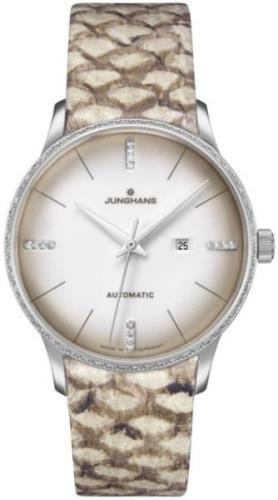 Junghans Dameklokke 27/4047.00 Meister Hvit/Lær Ø33.1 mm