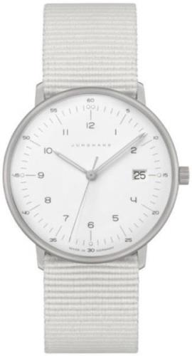 Junghans Dameklokke 47/4050.04 Max Bill Hvit/Tekstil Ø32.7 mm