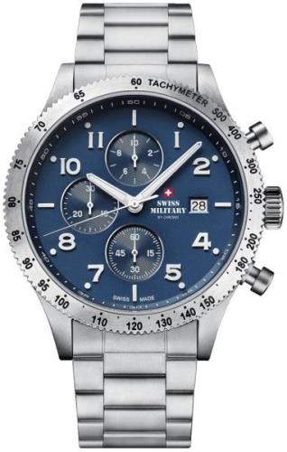 Swiss Military Herreklokke SM34084.02 Chrono Blå/Stål Ø42 mm