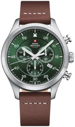 Swiss Military Herreklokke SM34076.07 Chrono Grønn/Lær Ø43 mm